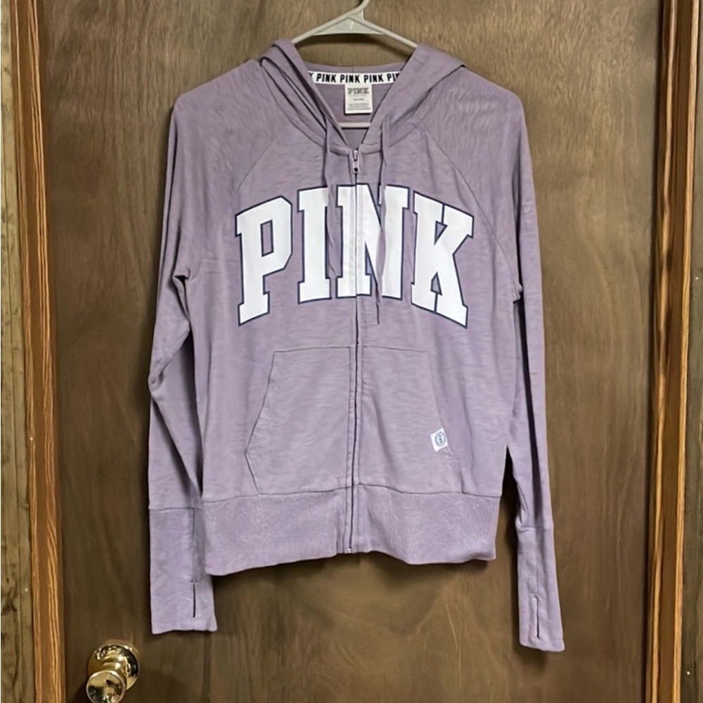 Victorias Secret Pink Full Zip Hoodie Sweatshirt Medium
